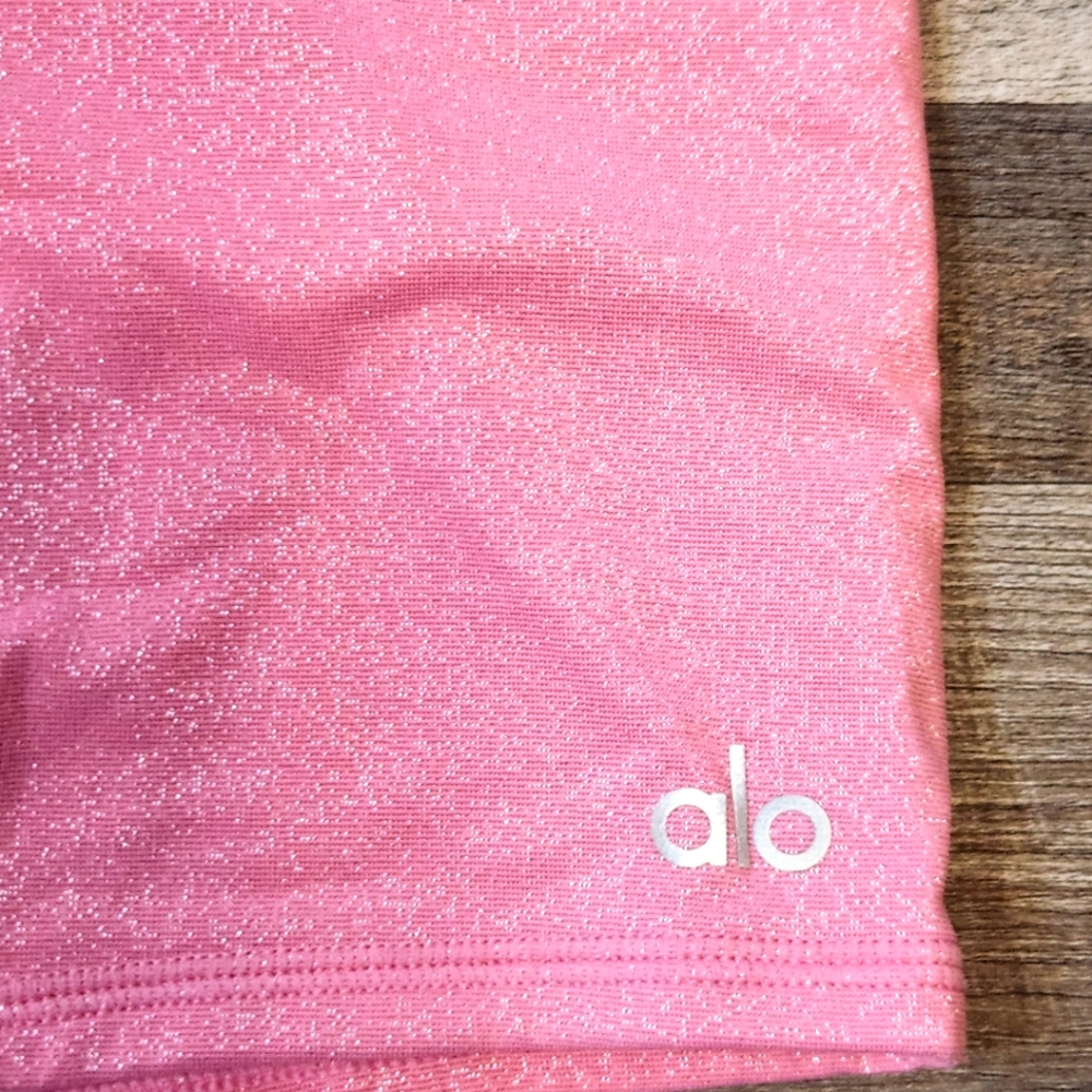 ALO Yoga High Waist Glitter Biker Shorts - Picture 7 of 7